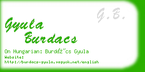 gyula burdacs business card